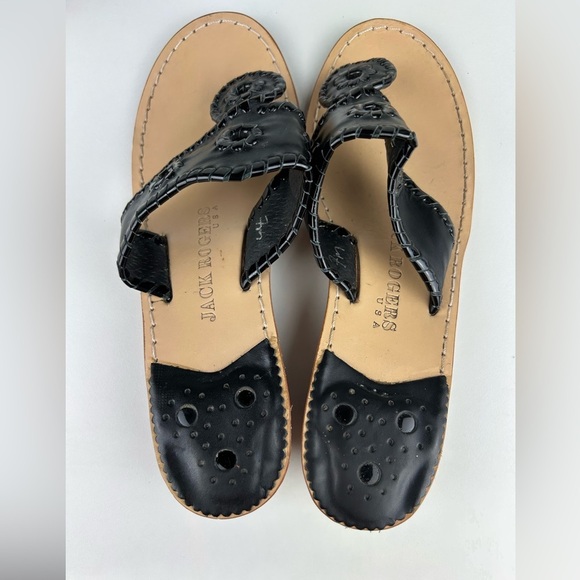 JACK ROGERS LOW WEDGE SANDAL BLACK SIZE 7 - Picture 3 of 10